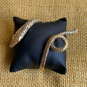 Alexis Bittar Vanitas Serpent Cuff Heavy Gold Snake Bracelet